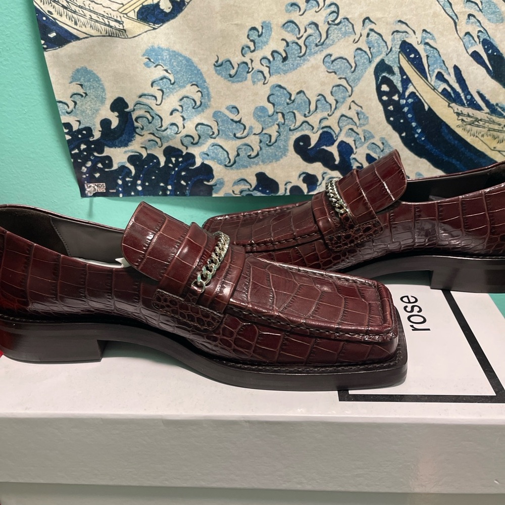 Martine Rose square toe loafers